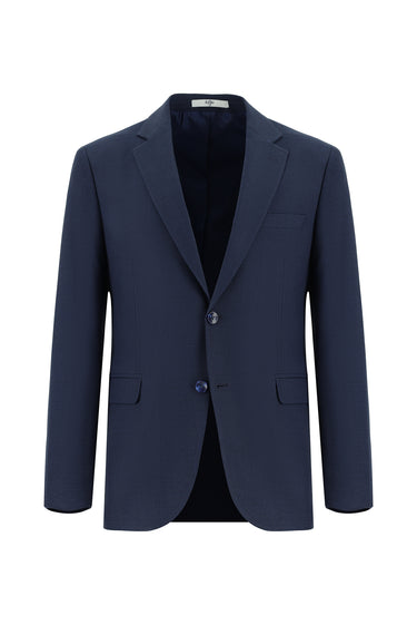 Orta Lacivert Slim Fit Dar Kesim Klasik Desenli Takım Elbise