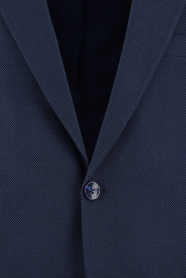 Orta Lacivert 7 Drop Super Slim Fit Eksra Dar Kesim Desenli Takım Elbise