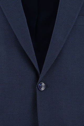  Orta Lacivert Slim Fit Dar Kesim Klasik Desenli Takım Elbise