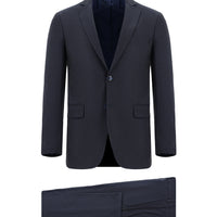Koyu Lacivert 7 Drop Slim Fit Dar Kesim Desenli Takım Elbise