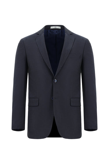 Koyu Lacivert 6 Drop Regular Fit Standart Kesim Desenli Takım Elbise