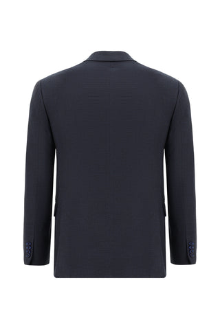  Koyu Lacivert Super Slim Fit Ekstra Dar Kesim Klasik Desenli Takım Elbise