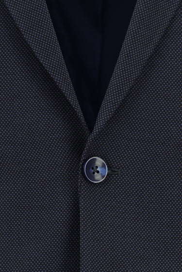 Koyu Lacivert Slim Fit Dar Kesim Klasik Desenli Takım Elbise