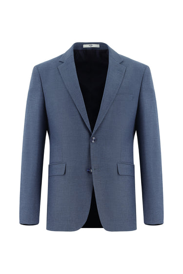 Koyu Mavi  Slim Fit Dar Kesim Klasik Desenli Takım Elbise