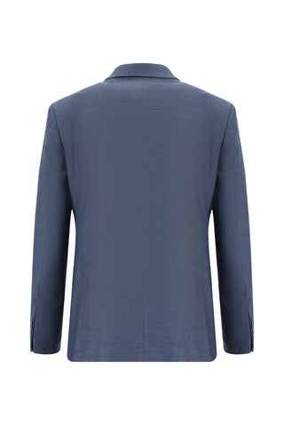  Koyu Mavi  7 Drop Slim Fit Dar Kesim Desenli Takım Elbise