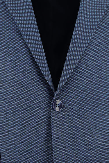 Koyu Mavi  Slim Fit Dar Kesim Klasik Desenli Takım Elbise