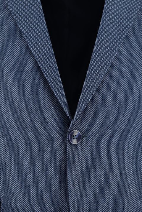 Koyu Mavi  7 Drop Slim Fit Dar Kesim Desenli Takım Elbise