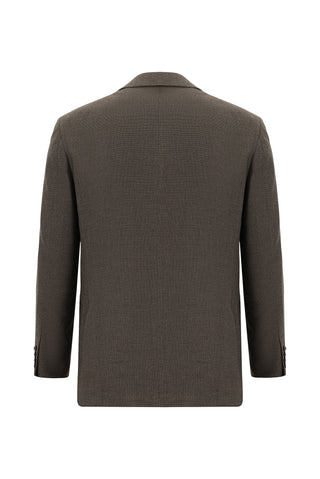  Orta Kahve Regular Fit Klasik Desenli Takım Elbise