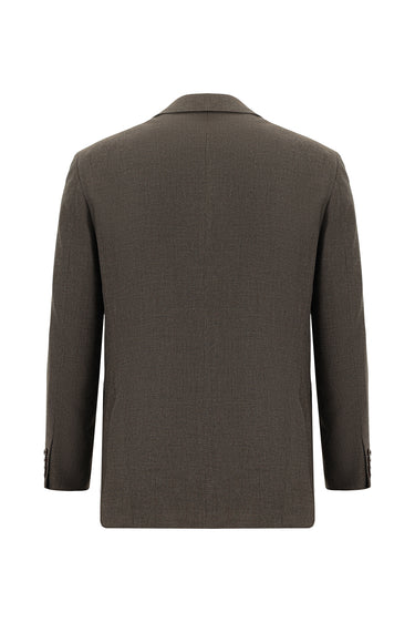 Orta Kahve Super Slim Fit Ekstra Dar Kesim Klasik Desenli Takım Elbise