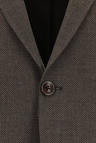  Orta Kahve Regular Fit Klasik Desenli Takım Elbise