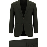 Dark Khaki 7 Drop Super Slim Fit Extra Narrow Cut Patterned Suit