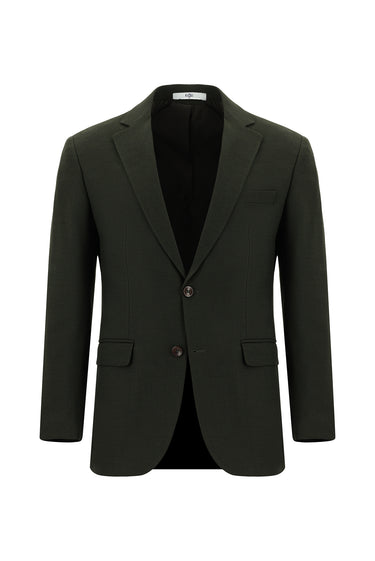 Koyu Haki 4 Drop Relaxed Fit Rahat Kesim Desenli Takım Elbise