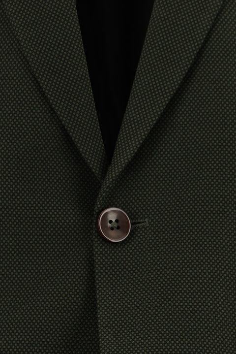 Koyu Haki 7 Drop Slim Fit Dar Kesim Desenli Takım Elbise