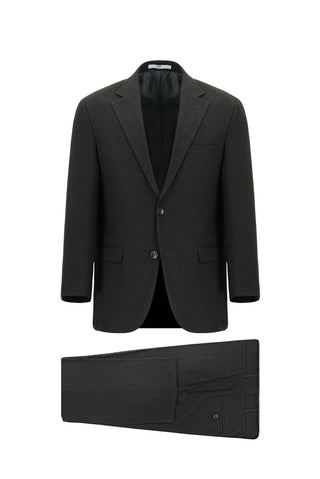  Koyu Antrasit Relaxed Fit Rahat Kesim Klasik Desenli Takım Elbise