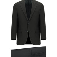 Koyu Antrasit Slim Fit Dar Kesim Klasik Desenli Takım Elbise