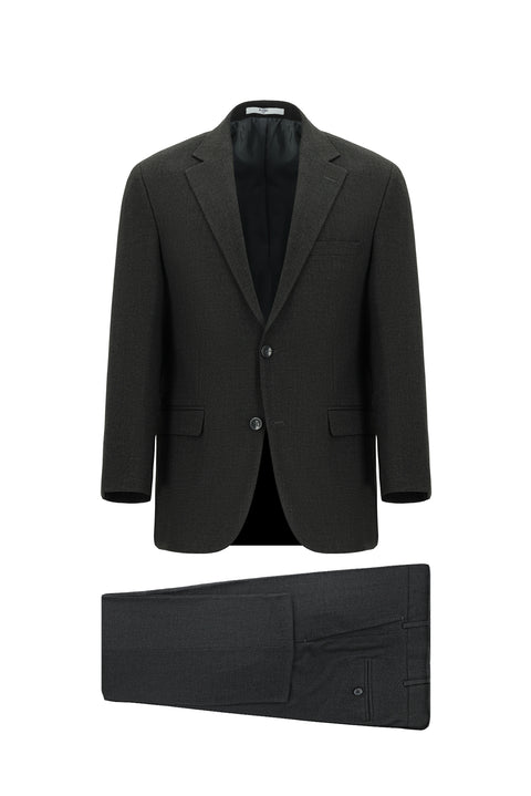 Koyu Antrasit 7 Drop Slim Fit Dar Kesim Desenli Takım Elbise