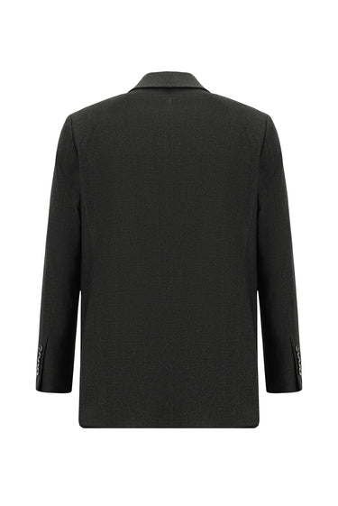 Koyu Antrasit 7 Drop Super Slim Fit Eksra Dar Kesim Desenli Takım Elbise