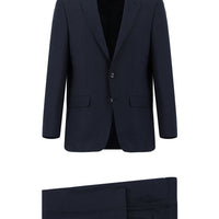 Dark Navy 4-Drop Relaxed Fit Patterned Suit