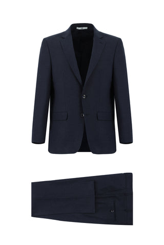  Koyu Lacivert 6 Drop Regular Fit Standart Kesim Desenli Takım Elbise