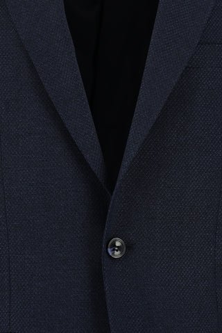  Koyu Lacivert 4 Drop Relaxed Fit Rahat Kesim Desenli Takım Elbise