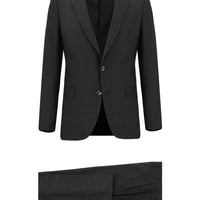 Koyu Antrasit 6 Drop Regular Fit Standart Kesim Klasik Desenli Takım Elbise