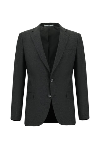  Koyu Antrasit 4 Drop Relaxed Fit Rahat Kesim Desenli Takım Elbise