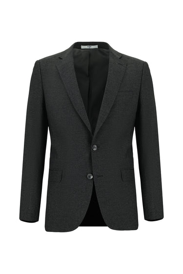 Koyu Antrasit 4 Drop Relaxed Fit Rahat Kesim Klasik Desenli Takım Elbise