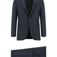 Koyu Füme Super Slim Fit Ekstra Dar Kesim Klasik Desenli Takım Elbise