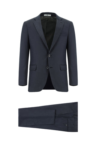  Koyu Füme Super Slim Fit Ekstra Dar Kesim Klasik Desenli Takım Elbise