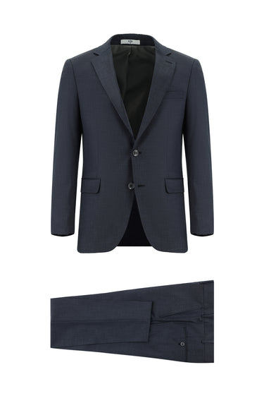 Koyu Füme Super Slim Fit Ekstra Dar Kesim Klasik Desenli Takım Elbise