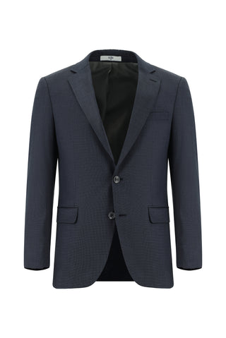  Koyu Füme Super Slim Fit Ekstra Dar Kesim Klasik Desenli Takım Elbise