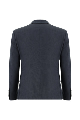  Koyu Füme Super Slim Fit Ekstra Dar Kesim Klasik Desenli Takım Elbise