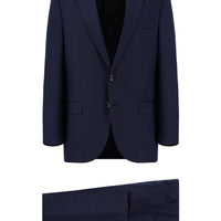 Light Navy Blue 4-Drop Relaxed Fit Patterned Suit