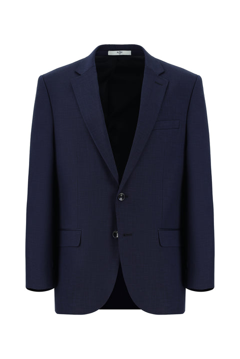 Light Navy Blue 4-Drop Relaxed Fit Patterned Suit