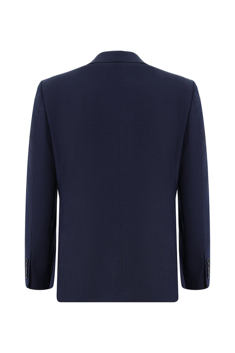 Light Navy Blue 4-Drop Relaxed Fit Patterned Suit