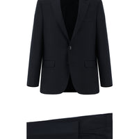 Koyu Lacivert Relaxed Fit Rahat Kesim Klasik Desenli Takım Elbise