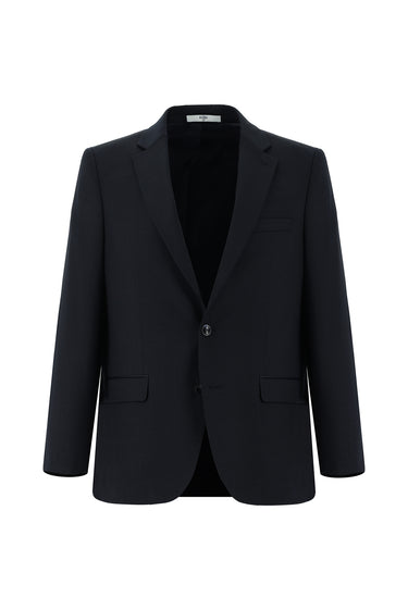  Koyu Lacivert Relaxed Fit Rahat Kesim Klasik Desenli Takım Elbise