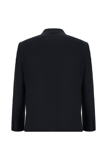 Koyu Lacivert Super Slim Fit Ekstra Dar Kesim Klasik Desenli Takım Elbise