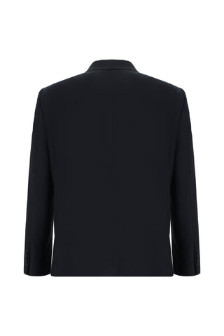  Koyu Lacivert 4 Drop Relaxed Fit Rahat Kesim Desenli Takım Elbise