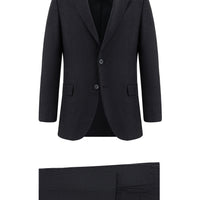 Koyu Antrasit Regular Fit Klasik Desenli Takım Elbise