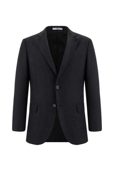 Koyu Antrasit 6 Drop Regular Fit Standart Kesim Desenli Takım Elbise