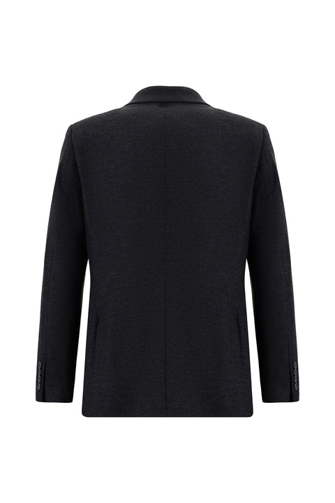 Koyu Antrasit 6 Drop Regular Fit Standart Kesim Desenli Takım Elbise