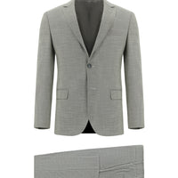 Açık Gri 7 Drop Super Slim Fit Eksra Dar Kesim Desenli Takım Elbise