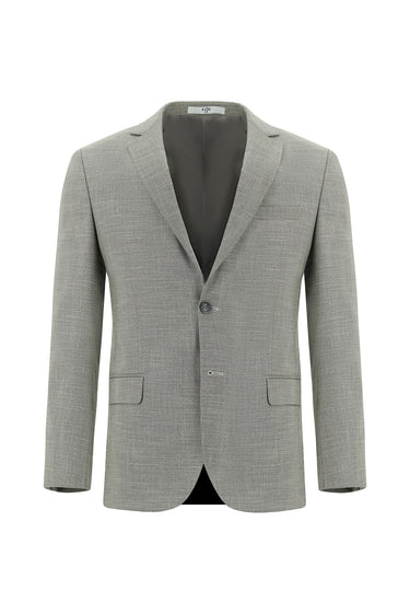 Açık Gri 4 Drop Relaxed Fit Rahat Kesim Klasik Desenli Takım Elbise