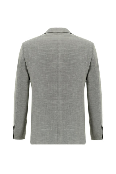 Açık Gri 7 Drop Slim Fit Dar Kesim Klasik Desenli Takım Elbise