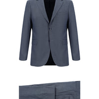 Light Navy Blue 4-Drop Relaxed Fit Patterned Suit