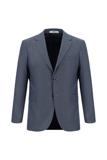 Açık Lacivert 7 Drop Super Slim Fit Eksra Dar Kesim Klasik Desenli Takım Elbise