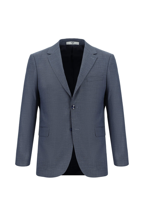 Light Navy Blue 7 Drop Slim Fit Patterned Suit