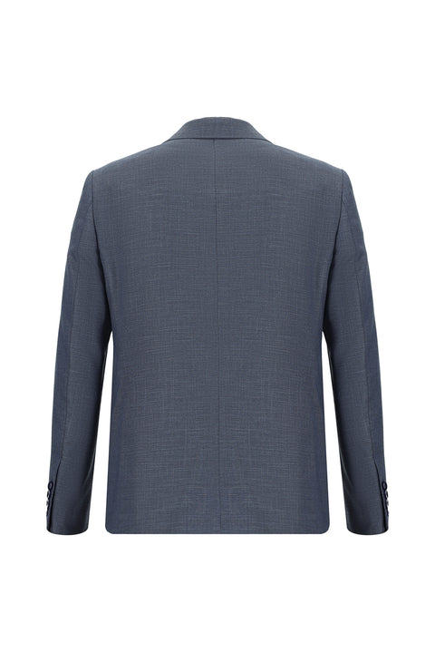 Light Navy Blue 7 Drop Super Slim Fit Extra Narrow Cut Patterned Suit
