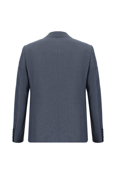 Açık Lacivert 7 Drop Slim Fit Dar Kesim Klasik Desenli Takım Elbise